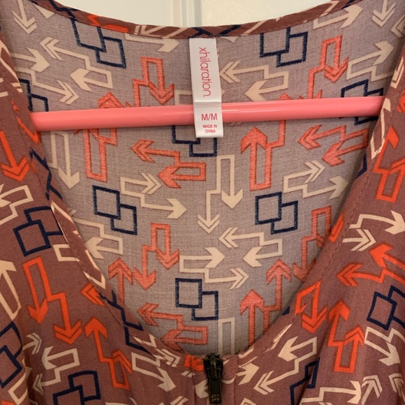 Xhilaration Arrow Style Half Zipper High Low Dress Women’s Size Medium - Picture 3 of 5